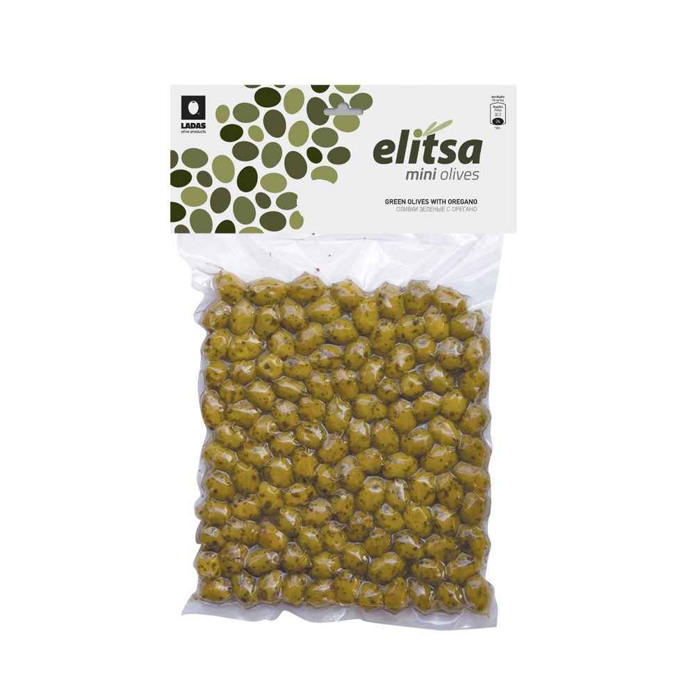 Πράσινες Ελιές | Μαριναρισμένες με ρίγανη | Vacuum 0.200kg | elitsa
