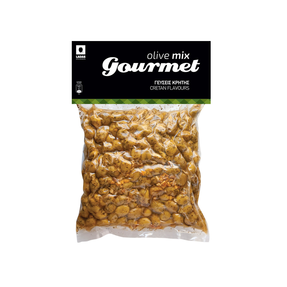 Πράσινες Ελιές | Μαριναρισμένες - Γεύσεις Κρήτης | Vacuum 2.5kg | Olive Mix Gourmet