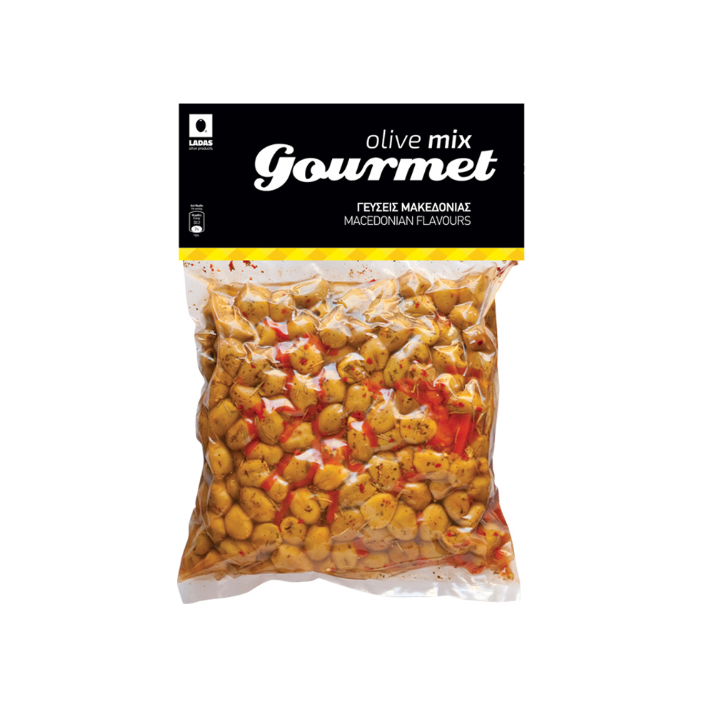 Πράσινες Ελιές | Μαριναρισμένες - Γεύσεις Μακεδονίας | Vacuum 2.5kg | Olive Mix Gourmet
