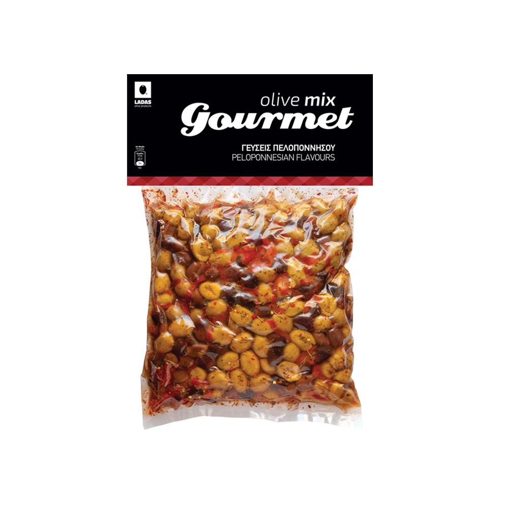 Κοκτέιλ ελιές (Πράσινες & Καλαμών) | Μαριναρισμένες - Γεύσεις Πελοποννήσου | Vacuum 2.5kg | Olive Mix Gourmet