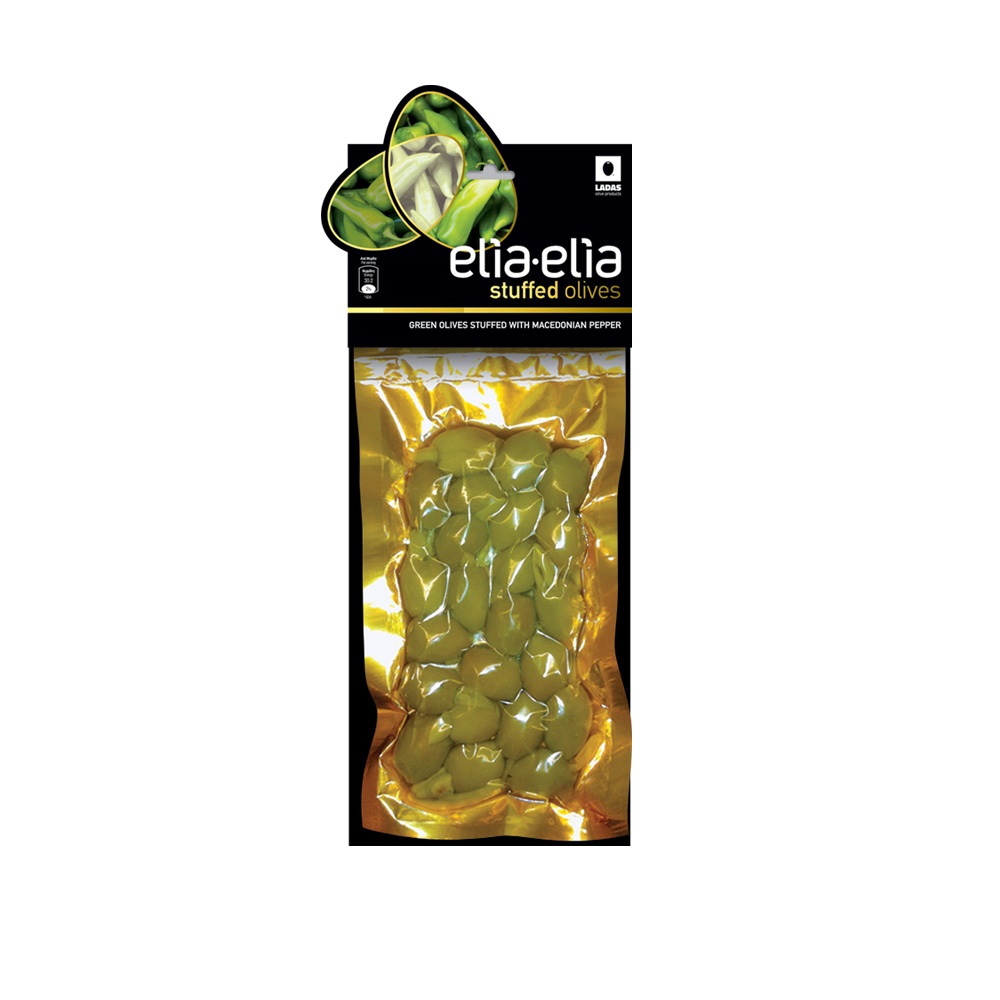 Πράσινες Ελιές | Γεμιστές με Μακεδονικό πιπεράκι | Vacuum 0.200kg | elia-elia